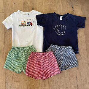 Gingham Shorts and Play/Daycare T-shirts Bundle